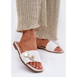 Inna Flip -flop -uri pentru femei cu un arc alb 2
