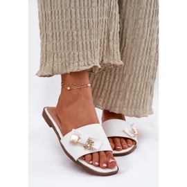 Inna Flip -flop -uri pentru femei cu un arc alb 3