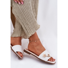Inna Flip -flop -uri pentru femei cu un arc alb 6