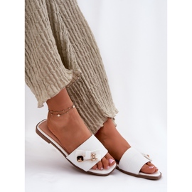 Inna Flip -flop -uri pentru femei cu un arc alb 7