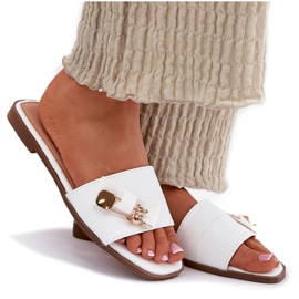 Inna Flip -flop -uri pentru femei cu un arc alb 9