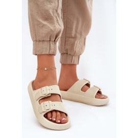 Inna Flip -flops pentru femei pe platformă cu catarame bej 2