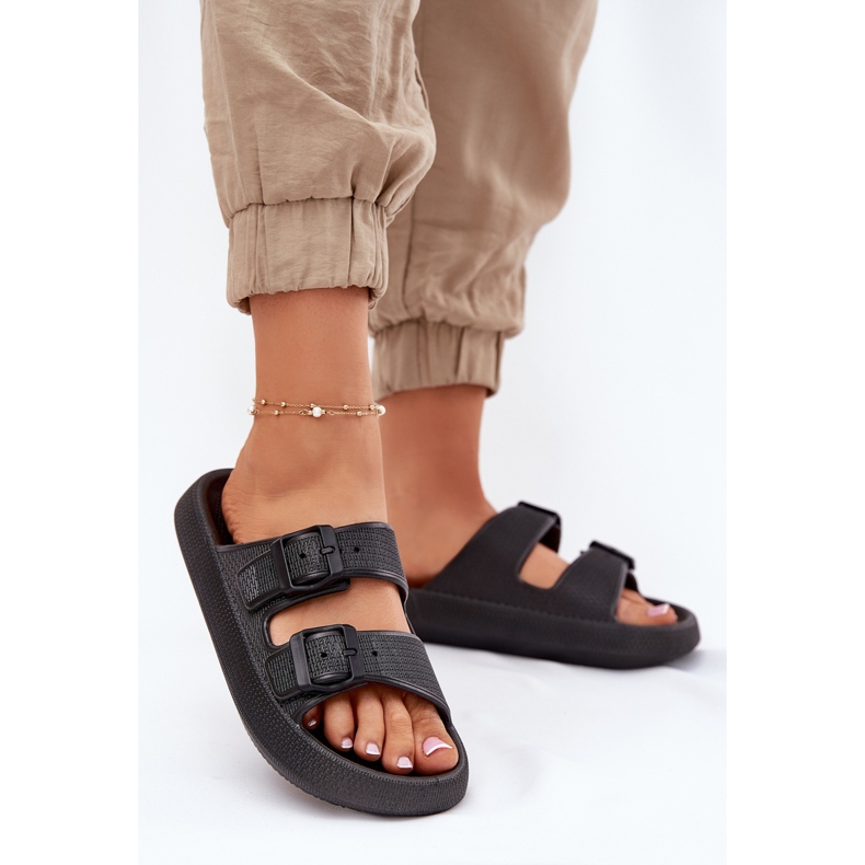 Inna Flip -flops pentru femei pe platformă cu catarame negre negru 2