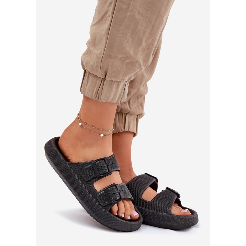 Inna Flip -flops pentru femei pe platformă cu catarame negre negru 1