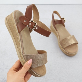 Sandale pentru femei pentru pene maro Sergio Leone SK-204 1