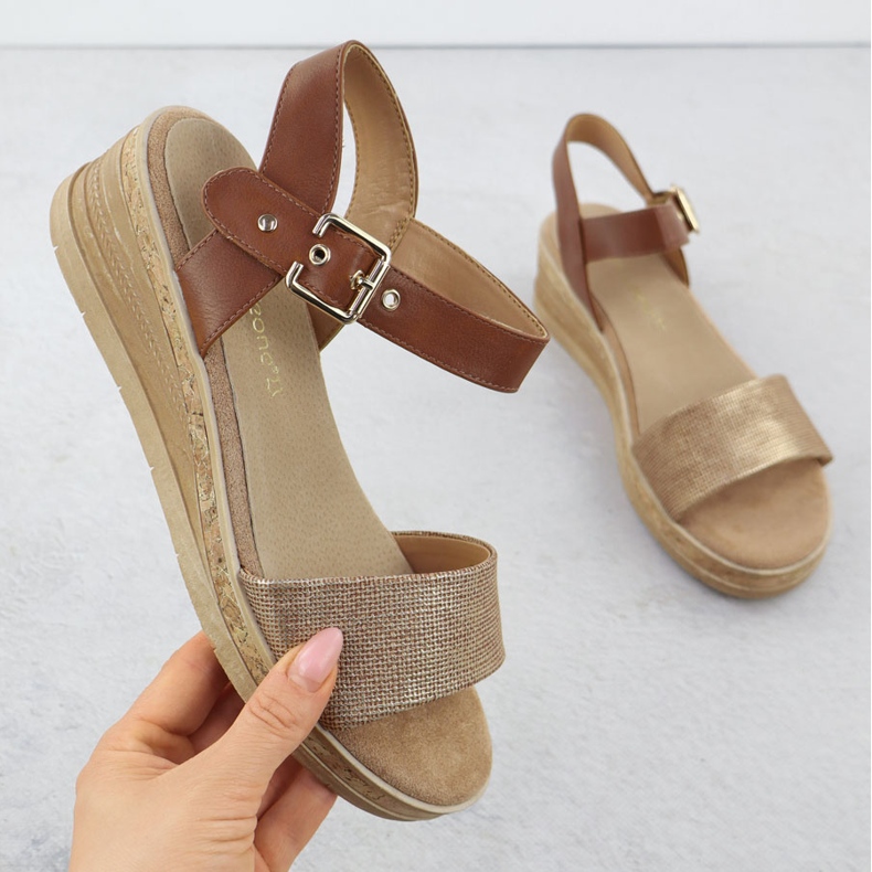 Sandale pentru femei pentru pene maro Sergio Leone SK-204 1