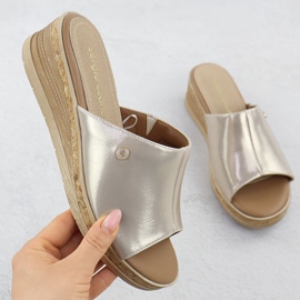 Flip-flops pentru femei pe pană de aur Sergio Leone KL-191 1