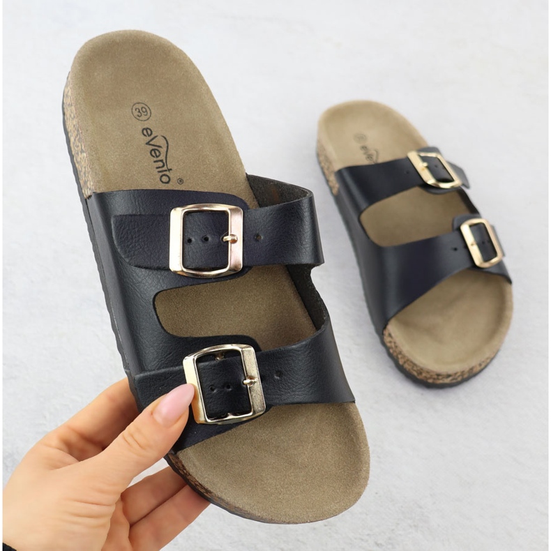 EVento Flip -flops pentru femei cu cleme negre 8323 negru 1 EVento Flip -flops pentru femei cu cleme negre 8323 negru 1