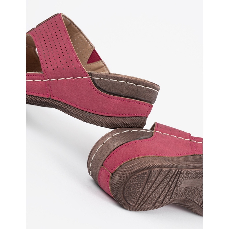 Shelvt Papuci pentru femei roșii pe platformă roșu 1