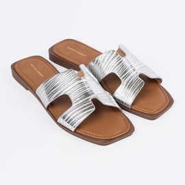 Sergio Leone Flip -flops cu un vârf pătrat argint 1