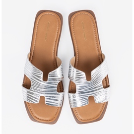 Sergio Leone Flip -flops cu un vârf pătrat argint 2