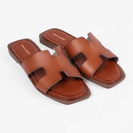 Sergio Leone Flip -flip -flops cu un vârf pătrat maro 1