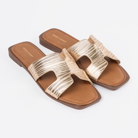 Sergio Leone Flip -flops auriu cu un deget pătrat de aur 2