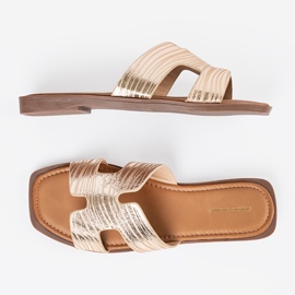 Sergio Leone Flip -flops auriu cu un deget pătrat de aur 4