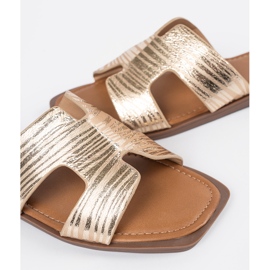 Sergio Leone Flip -flops auriu cu un deget pătrat de aur 1