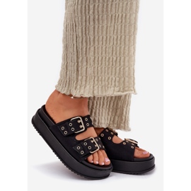 Inna Flip -flops pentru femei cu cleme pe platformă neagră negru 1 Inna Flip -flops pentru femei cu cleme pe platformă neagră negru 1