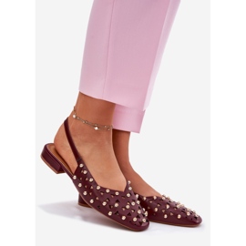 Inna Ballerine decorate cu Burgundie decorată roșu 1 Inna Ballerine decorate cu Burgundie decorată roșu 1