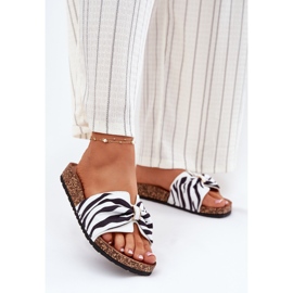 Inna Flip -flops pentru femei pe platforma Cork Zebra alb 2