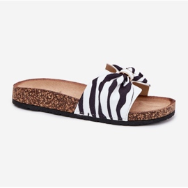 Inna Flip -flops pentru femei pe platforma Cork Zebra alb 4
