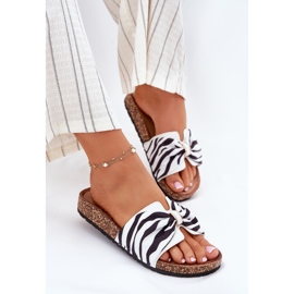 Inna Flip -flops pentru femei pe platforma Cork Zebra alb 6