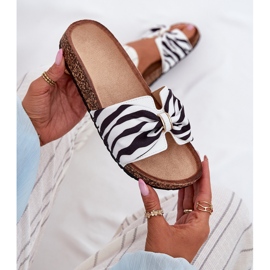 Inna Flip -flops pentru femei pe platforma Cork Zebra alb 7
