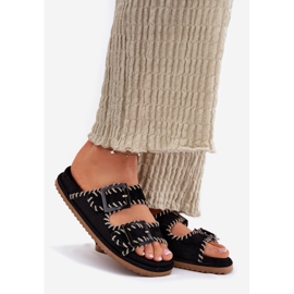 Inna Flip -flops -uri pentru femei cu catarame și scobitoare decorativă neagră negru 1 Inna Flip -flops -uri pentru femei cu catarame și scobitoare decorativă neagră negru 1