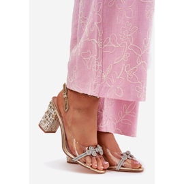 S.Barski Sandale transparente pe postul Zloty MR51-705 de aur 1