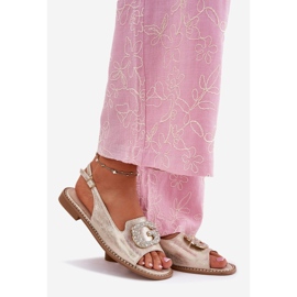 S.Barski Sandale pentru femei cu un detaliu decorativ al S. Barski KV51-081 PLN de aur 1