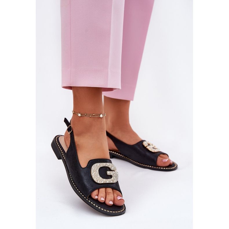 S.Barski Sandale pentru femei cu un detaliu decorativ S. Barski KV51-081 Negru 2