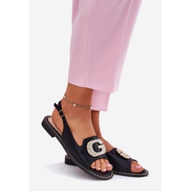 S.Barski Sandale pentru femei cu un detaliu decorativ S. Barski KV51-081 Negru 1