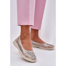 EVento Ballerine din piele deschisă din piele Ballerine de Aur 2 EVento Ballerine din piele deschisă din piele Ballerine de Aur 2