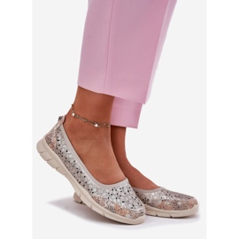 EVento Ballerine din piele deschisă din piele Ballerine de Aur 1 EVento Ballerine din piele deschisă din piele Ballerine de Aur 1