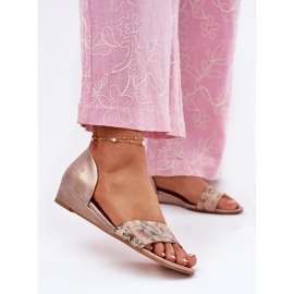 Sandale de piele Maciejka 01971-71 PLN de aur 2