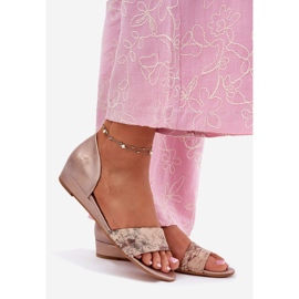 Sandale de piele Maciejka 01971-71 PLN de aur 1