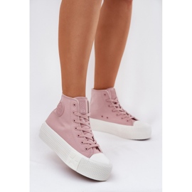 Adidași pentru femei pe platformă Big Star RR274739 Pink roz 2