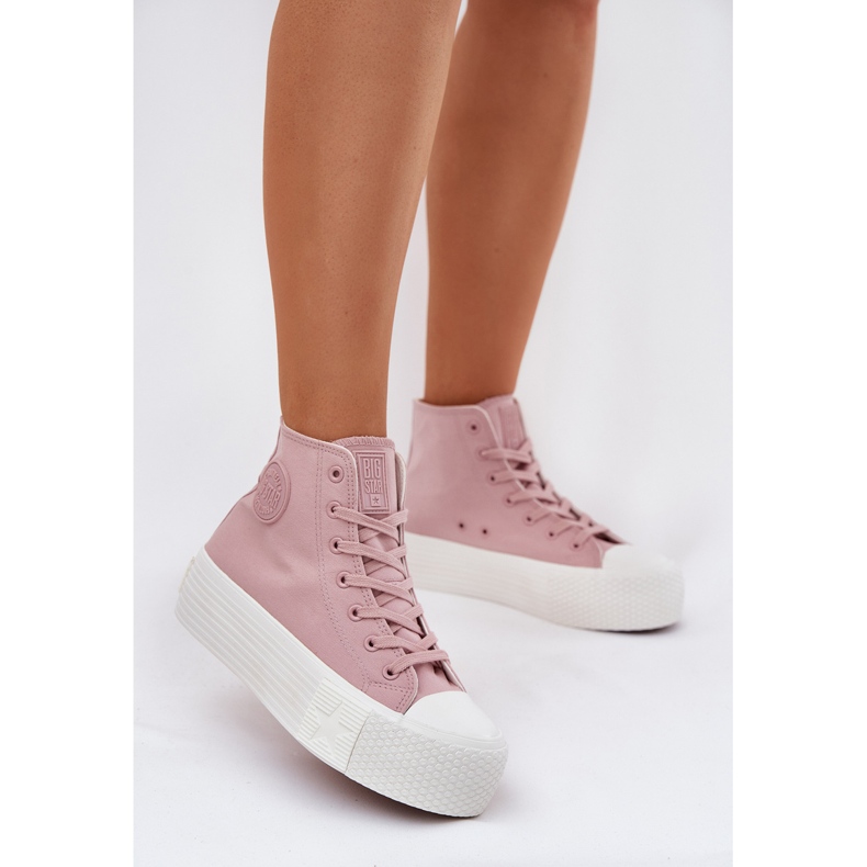 Adidași pentru femei pe platformă Big Star RR274739 Pink roz 2