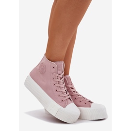 Adidași pentru femei pe platformă Big Star RR274739 Pink roz 1