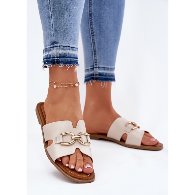 EVento FLIP -uri plate pentru femei cu detalii decorative bej 2