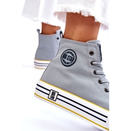 Adidaje cu material ridicat pentru femei pe Big Star LL274188 Platforma albastră deschisă albastru 3