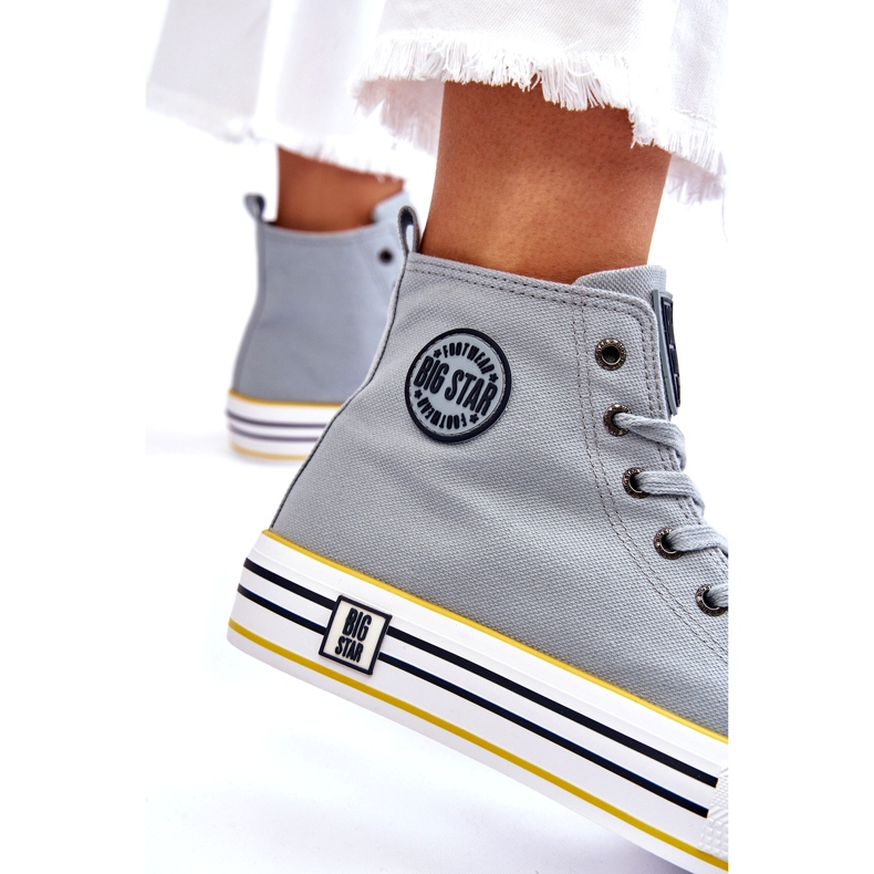 Adidaje cu material ridicat pentru femei pe Big Star LL274188 Platforma albastră deschisă albastru 3