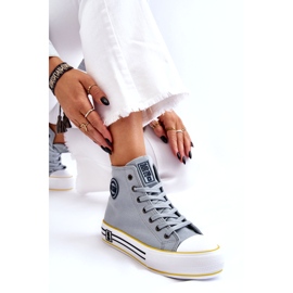 Adidaje cu material ridicat pentru femei pe Big Star LL274188 Platforma albastră deschisă albastru 4