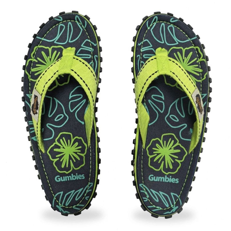 Flip-flops Gumbies Island Flip-Flops Lime Hibiscus Gu-Ffisl148 verde 1