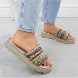 Flip -flops din piele pentru femei pe platforma multikolor Helios 156.731 multicolor 5