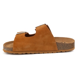 Vriston Pantofi pentru femei papuci reglabili Izzi Alex Brandy Bronz coniac 1