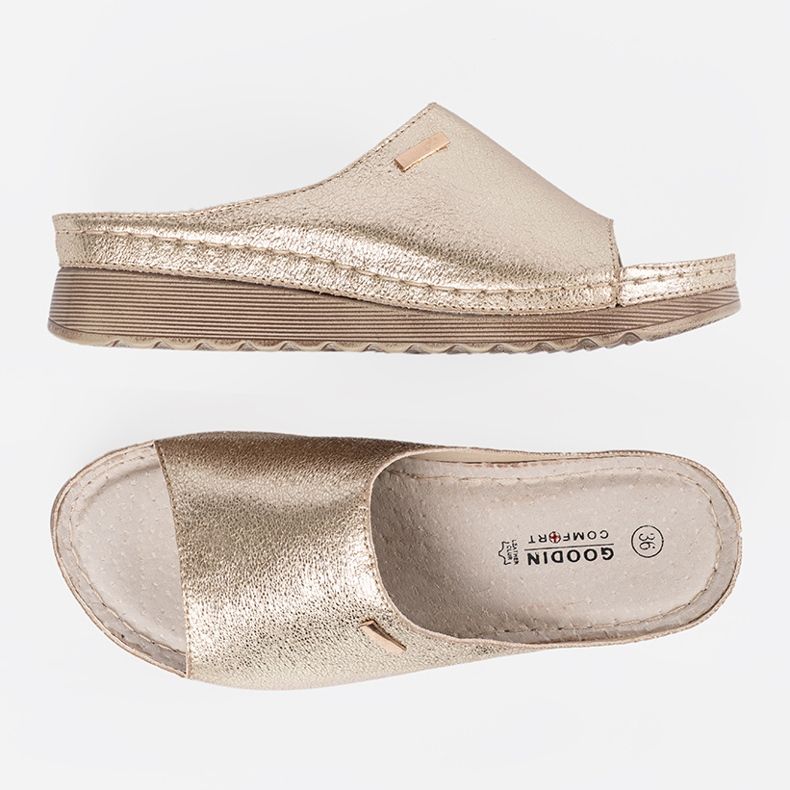 Goodin Flip -flops -uri de aur pentru femei pe platformă 1