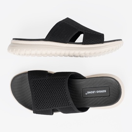 Papuci negri pentru femei pe platforma Sergio Leone negru 2