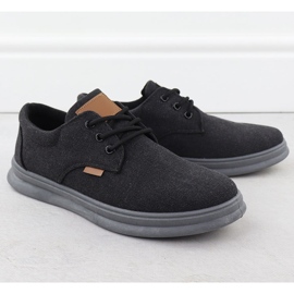 Nowacki Pantofi casual bărbați textile negre acum 1059-H negru 1