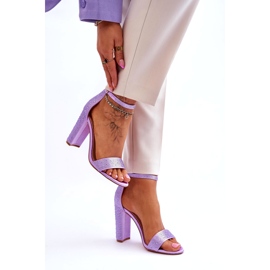 Călcâie pentru femei cu zircoane purpurii violet 2