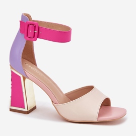 EVento Sandale elegante pentru femei pe postul de roz-bej 2