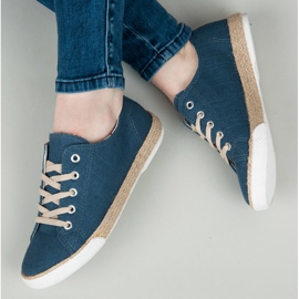 Kylie Espadrile cu șireturi albastru 5